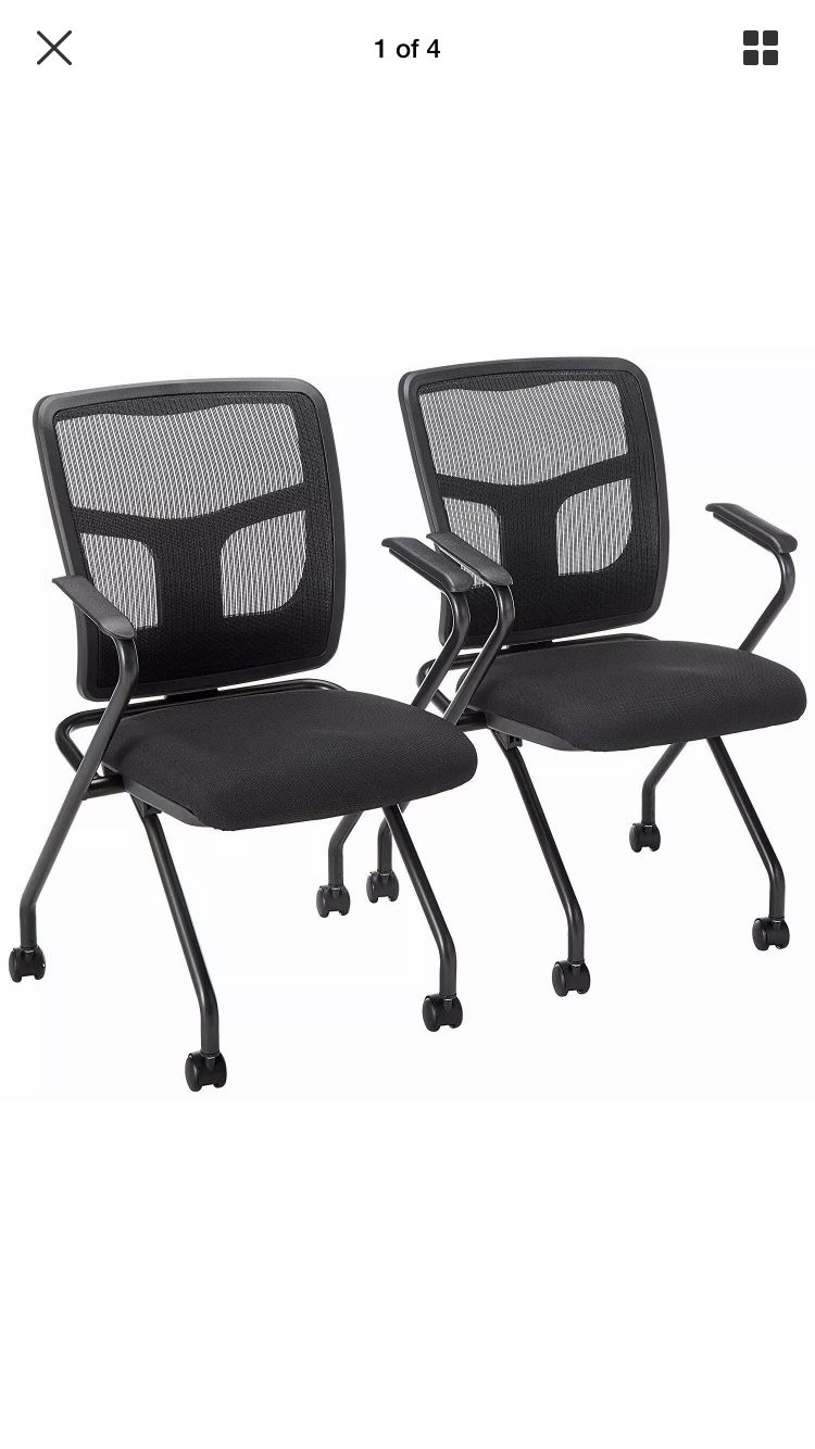 Lorell Guest Chair 24-2/5"Wx24"Dx37"H - Black 84374 - Office / Home use - 2/Pack