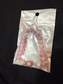 Pink Beaded Stretch Bracelet
