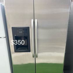 (Used normal wear) beautiful GE side by side refrigerator(1 Year Warranty)