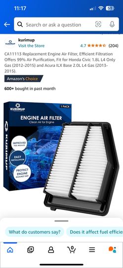 Kurimup CA11113 Replacement Engine Air Filter
