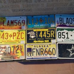 New Mexico Arizona Cali Colorado Alaska License Plates