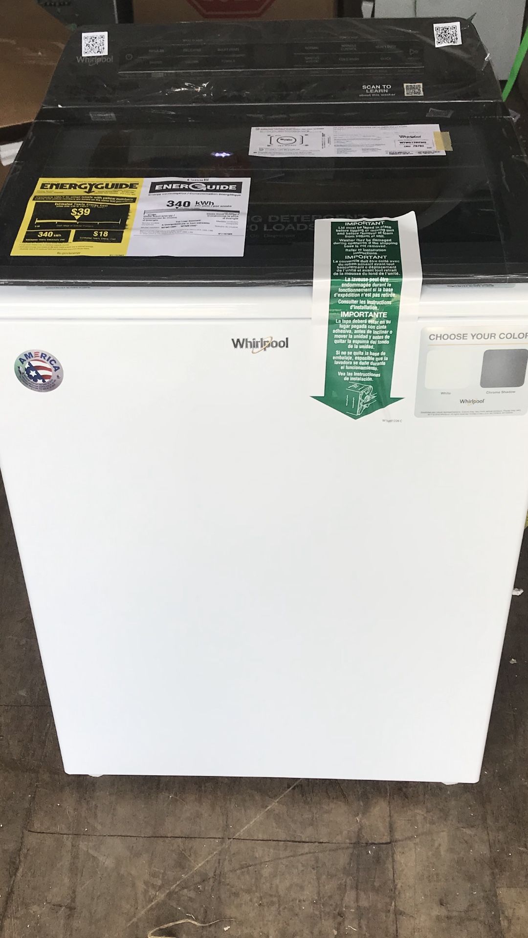 Whirlpool Top loader washer