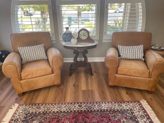 Pottery Barn leather chairs - $50 for both!
