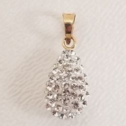 Cute Pre-owned 14k yellow Gold cubic zirconia  Pendant Charm