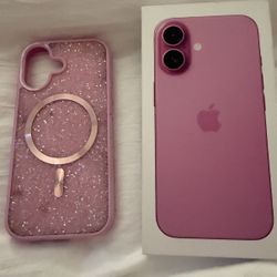 Like New Apple Pink iPhone 16 128 GB Unlocked   Purchased in Asia & only used for a month.  Charger, box and pink  bedazzled iPhone c