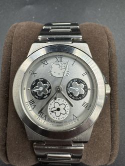 Hello Kitty Limited Edition 1003 Sanrio Chronograph Watch Stainless Steel Rare G
