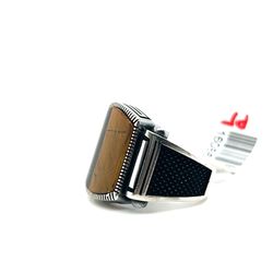 925 Sterling Silver Mens Gemstone Ring Tiger Eye With Black Sides Size 10 10.50grams 160863 1