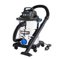 HART 8 Gallon 6 Peak HP Stainless Steel Wet/Dry Vacuum