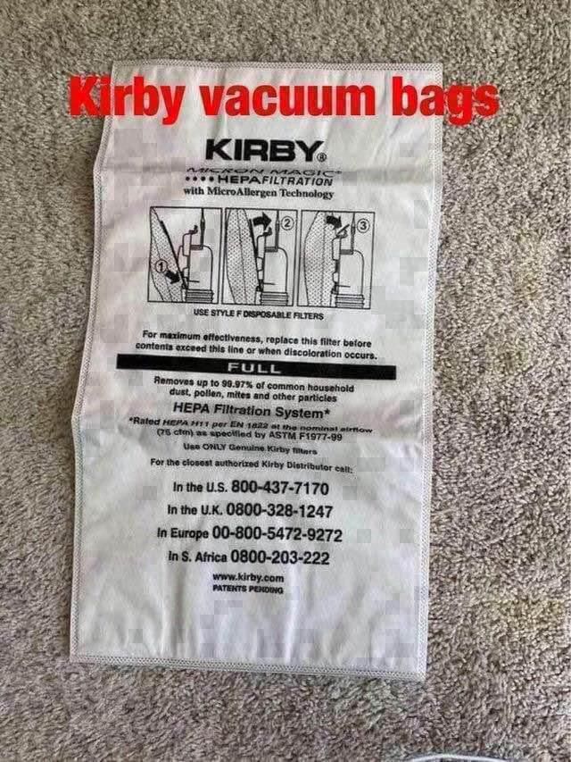 Kirby vacuum bags  -  $10  each