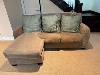Tan Microfiber Sectional Sofa with Chaise