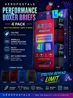 Aeropostale Performance Boxer Briefs 4 Pack Men’s Size L