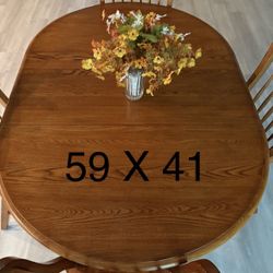 All Wood Table And 4 Chairs (MOVING)