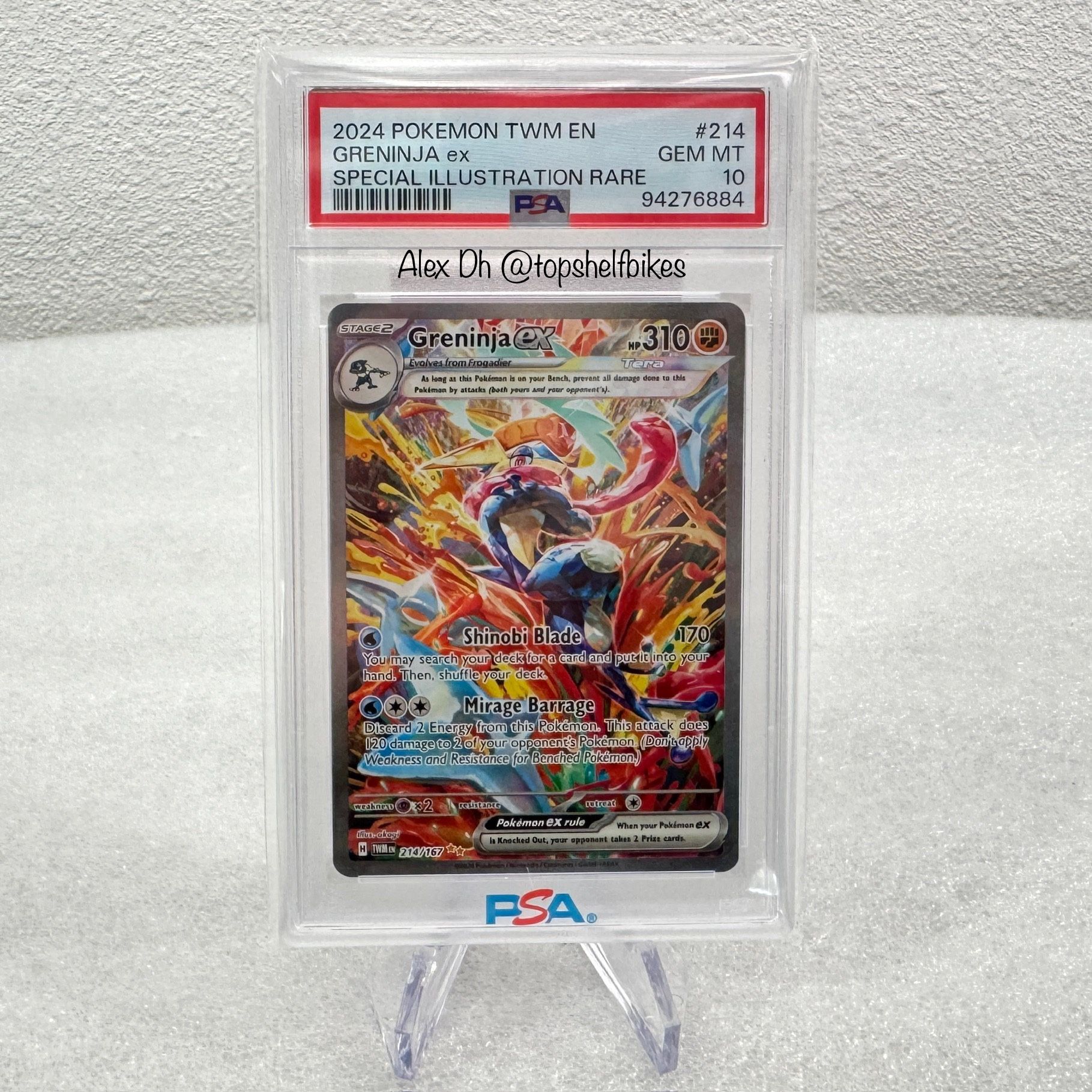 2024 POKEMON TWM TWILIGHT MASQUERADE #214 GRENINJA ex SIR SPECIAL ILLUSTRATION RARE PSA 10 GEM MINT scarlet violet bgs sgc cgc 9.5 pikachu charizard