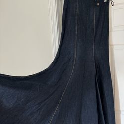 Roberto Cavalli Maxi Denim Skirt 44IT /6-8 US