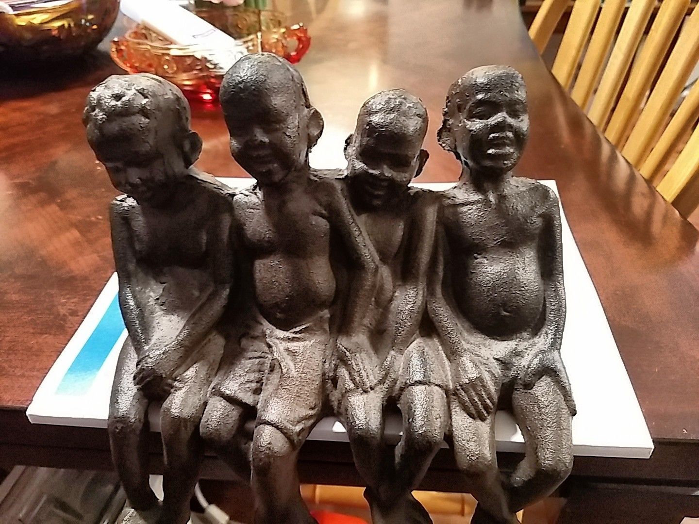 Solid metal casting of 4 boys - heavy