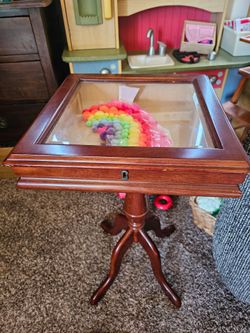 Vintage Bombay Glass Top pedestal table