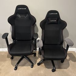 Set of 2 HappyGame Gaming Chairs – Black with Red Stitching