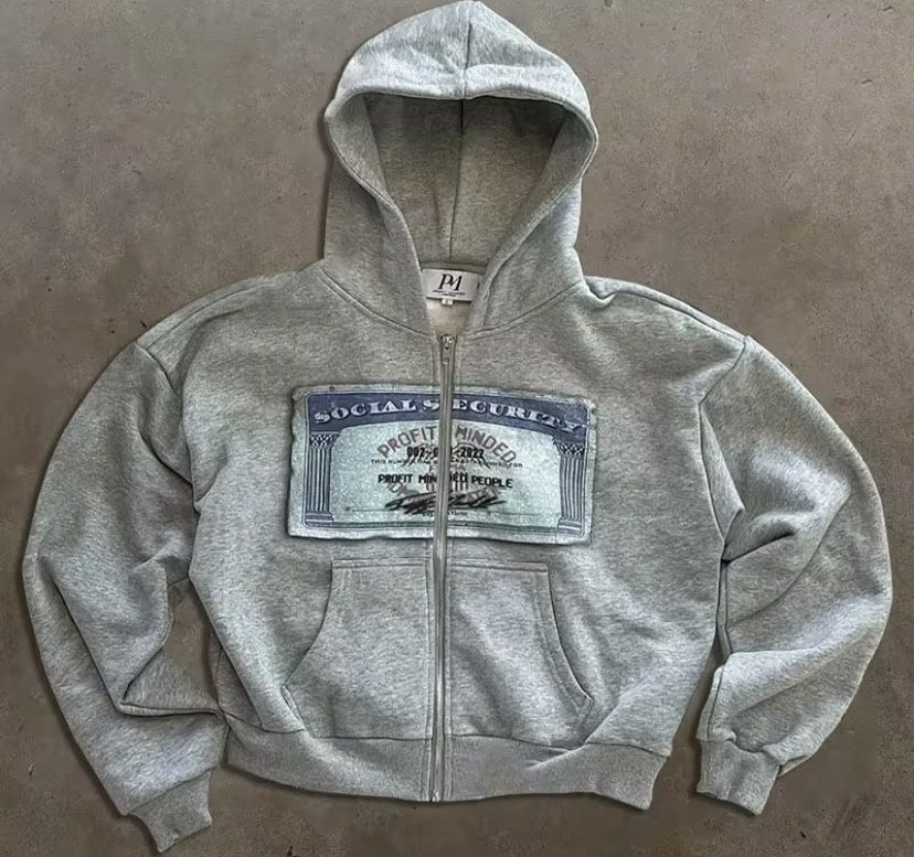 Hip-hop retro autumn casual zipper hoodie personalized pattern print Harajuku street style men's and women's sweatshirt y2k