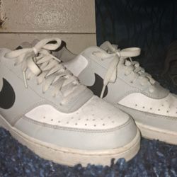 Nike low court visions grey white black men's 10.5