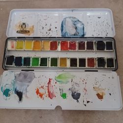 Schmincke Horadam Watercolor Paint  - Metal Set - 24 Half Pans