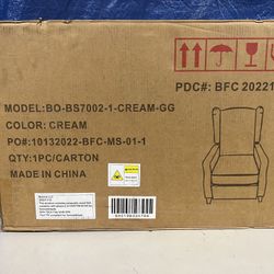 Flash Furniture Prescott Fabric Push Back Recliner Cream (BOBS70021CREAM)