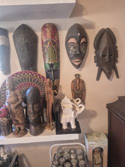 Vintage African Mask And Relics