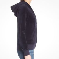 Juicy Couture girls hoodie sweater velour jacket regal Robertson dark blue sz 14