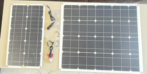2x Solar Panels Kit – NEW Giant of Sun 12V Battery Chargers with Cables