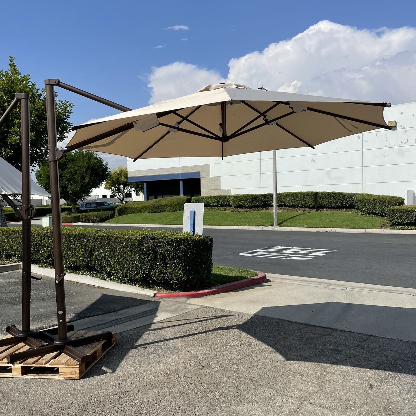half patio umbrellas highest rated Umbrella Round Outdoor Umbrella Turquoise / 9FT Helmet Custom Bandit Metallic patio or deck cat_corp Finish:93 | Twilight