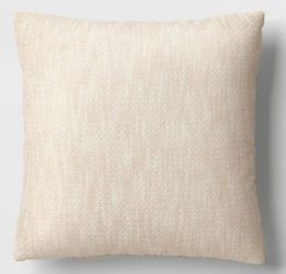 New Woven Cotton Indoor Beige Pillow 16”