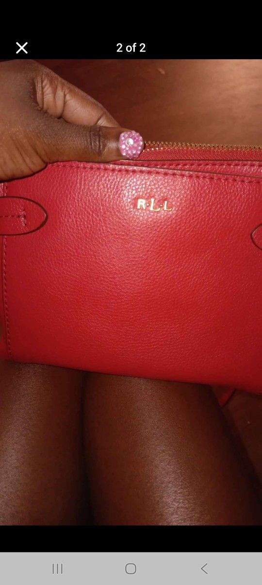 Red Polo Purse Leather