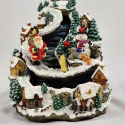 Christmas Traditions Decorative Tabletop Fountain "Santa Skiing"