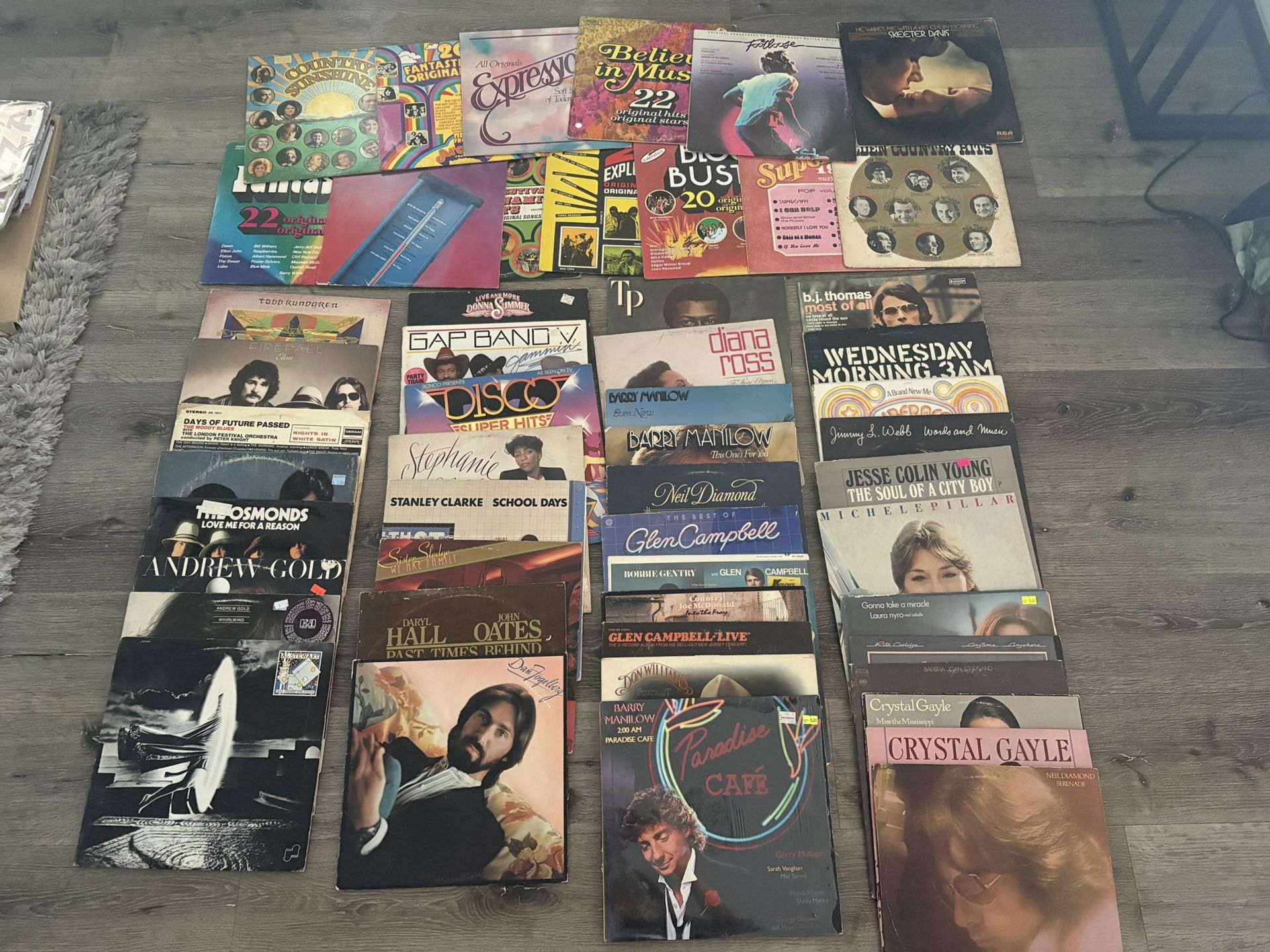 54 1970s 80s Vintage Vinyl Records Lot