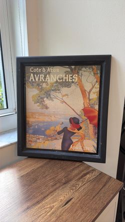 16”x17.5” Vintage Cote D Azur avranches art