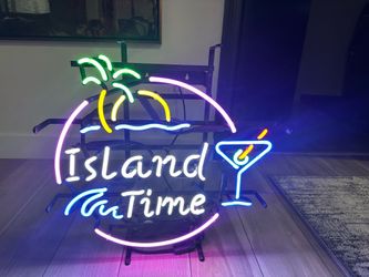 Island Time Palm Neon Sign