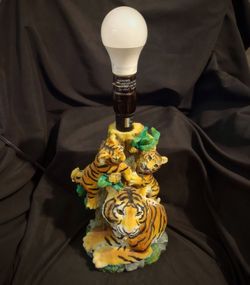Tiger & Cubs on Tree Table Lamp ($60)