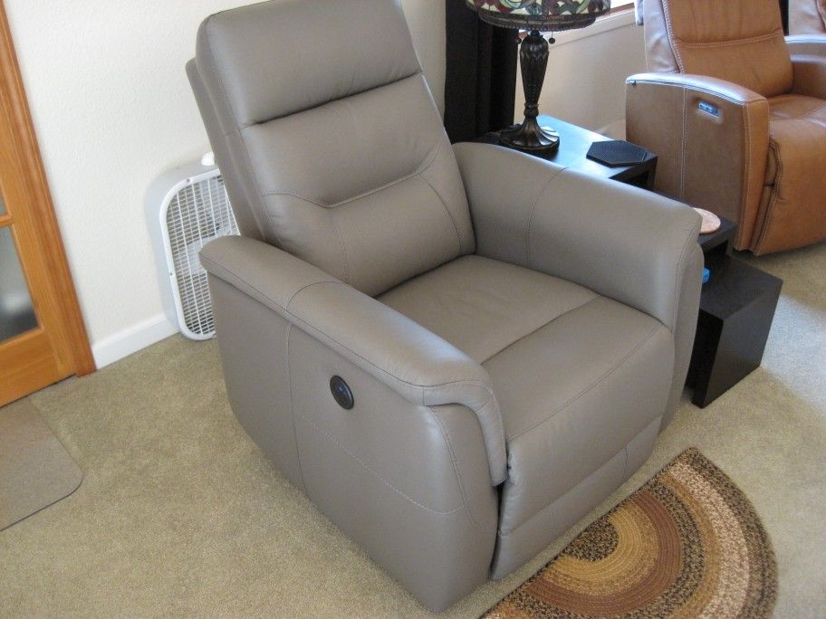 Leather Power Swivel Glider Recliner