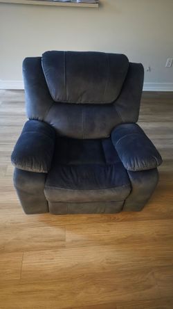 Dark Blue Microfiber Recliner Chair