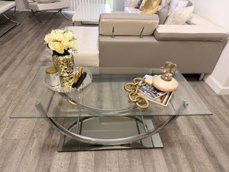 Chrome Glass Tempered coffee table