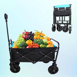 Mini Collapsible Foldable Wagon with 220lbs Weight Capacity, Folding Utility Shopping Cart
