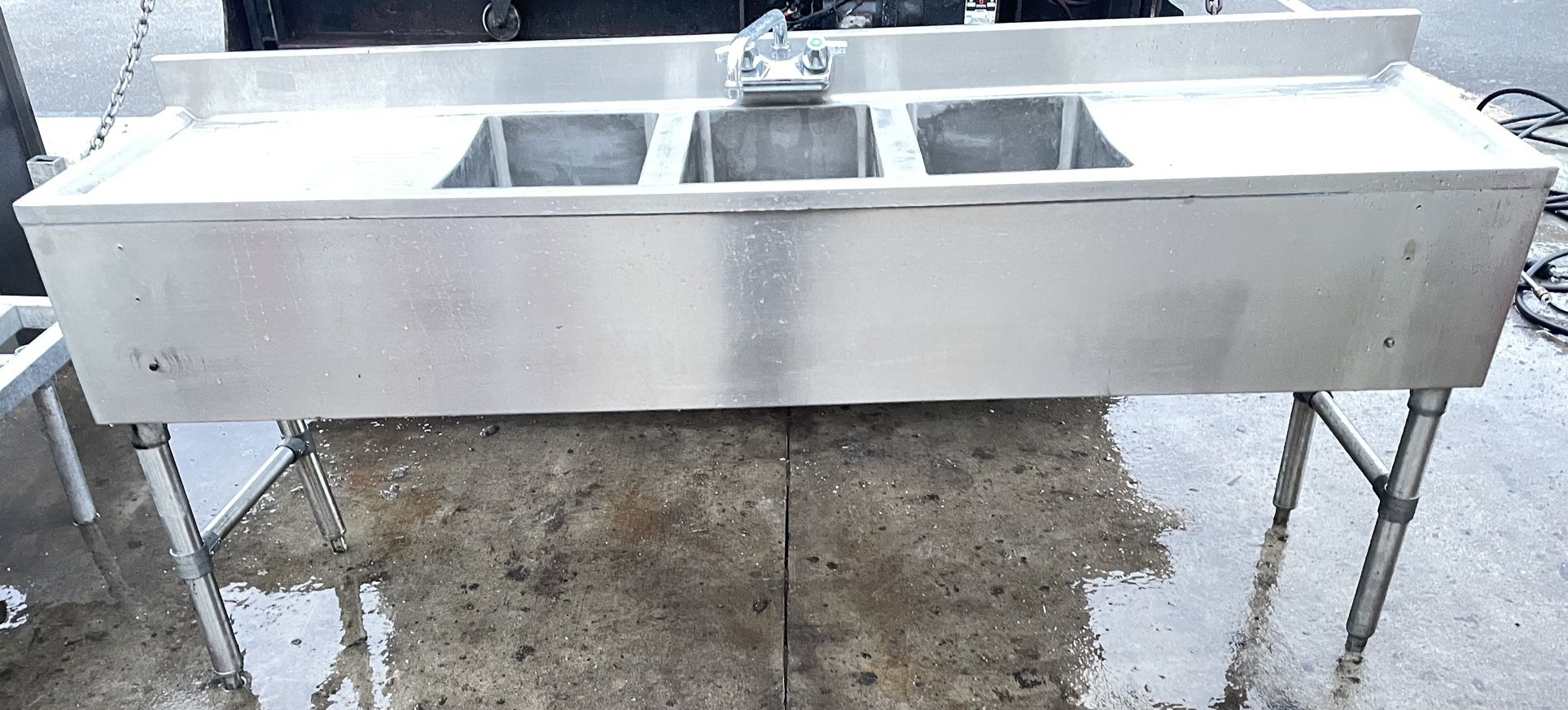 72”x19” 3 Bay Under Bar Sink Commercial Restaurant Kitchen Equipment