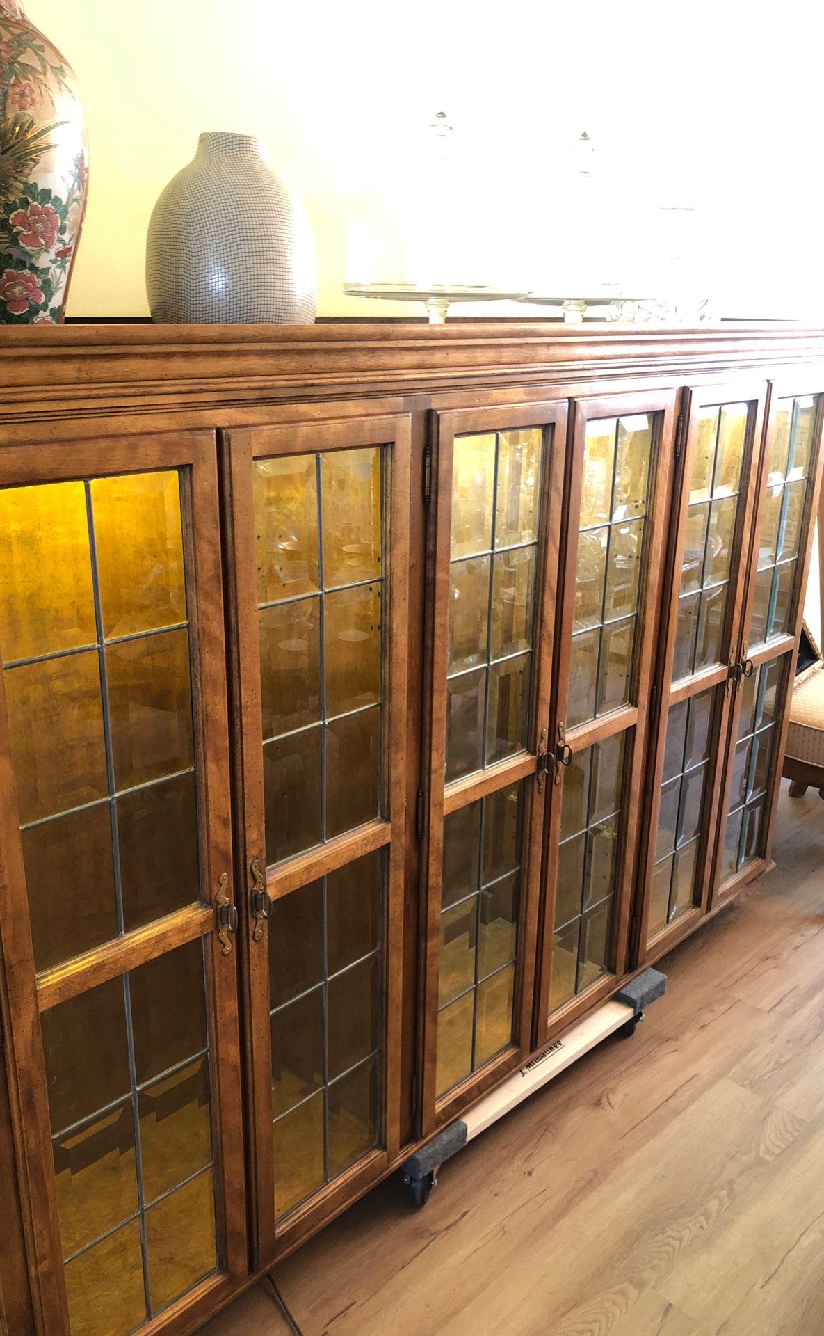 Carved Wooden Antique Chest/Glass Case