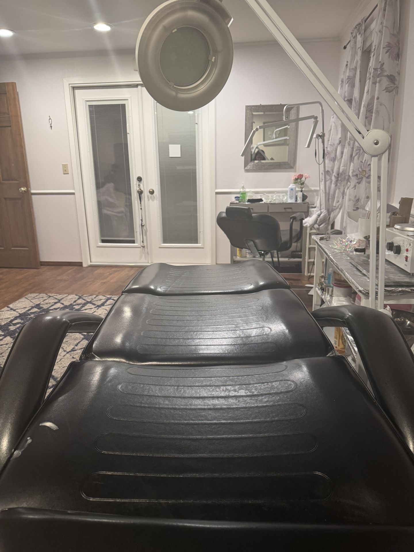 Facial Bed & Stool, Ozone Steamer & Magnifier Floor Lamp