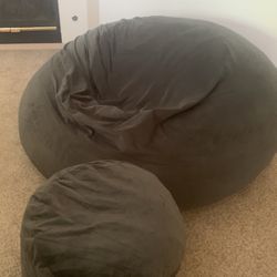 Ultimate Sack Bean Bag Chair And Ottoman.-smoky Grey 