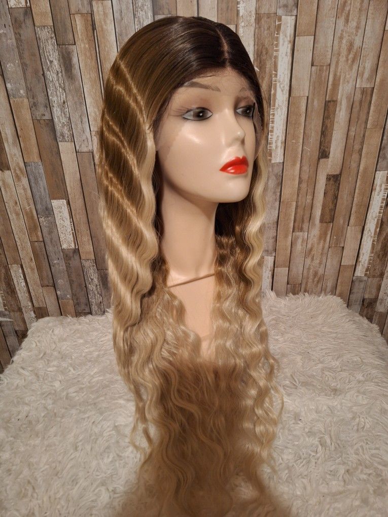 Human Hair Blend Lace Front Wig