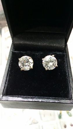 14k white gold studs 4 ct si