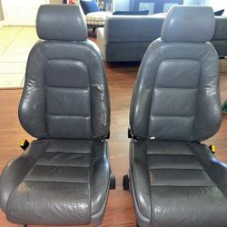 Audi 00-06 MK1 TT Coupe Gray Leather Heated Front Seat Set
