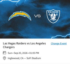 LA Chargers Vs Las Vegas Raiders
