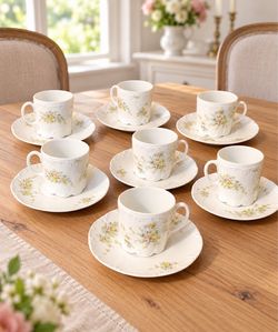 Rosenthal Classic Rose Collection — set of 7 cups and 7 matching saucers