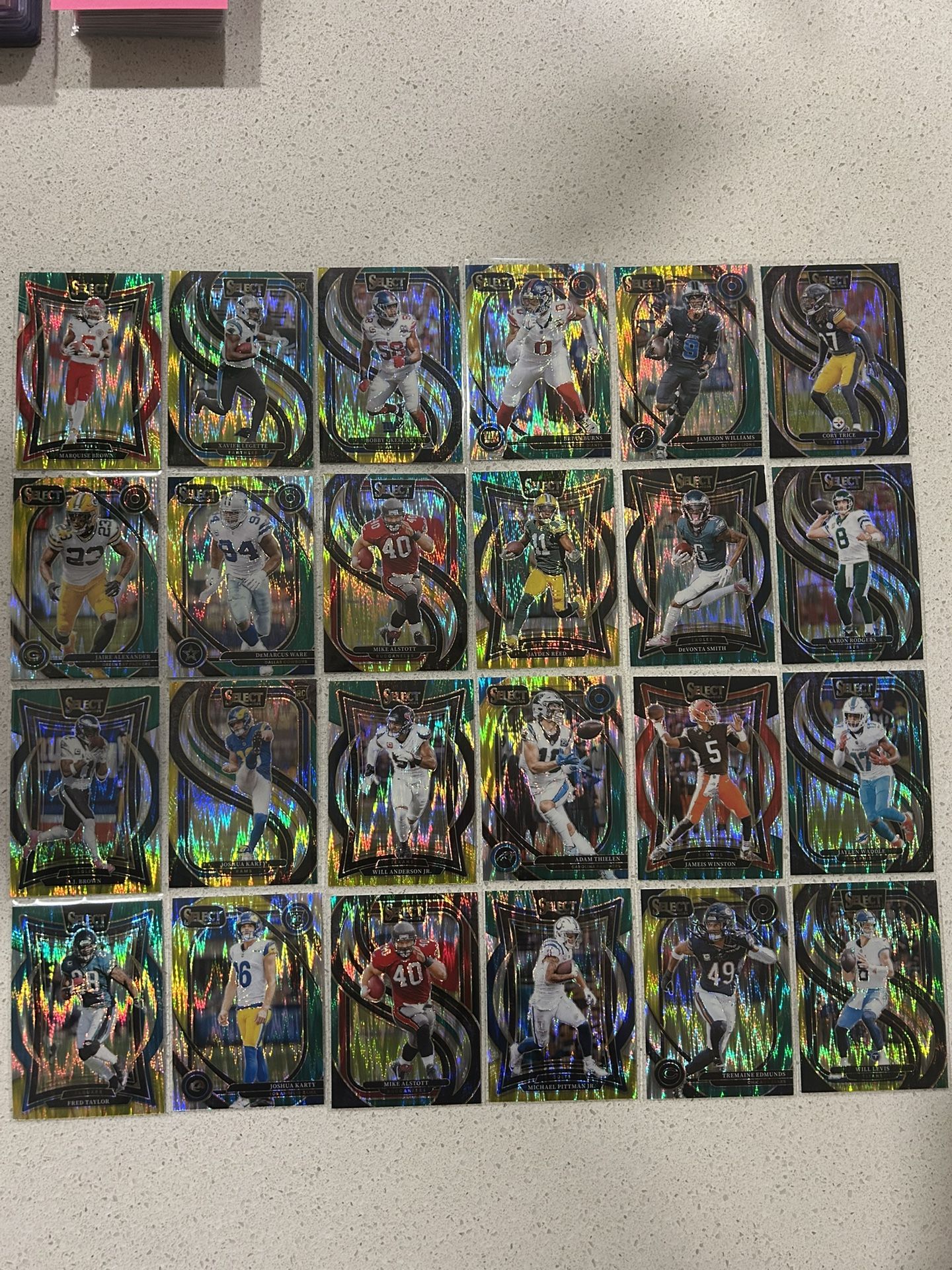 Set of Panini Select 2024 Prizm Shock Parallels